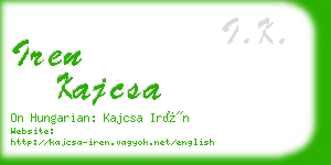 iren kajcsa business card